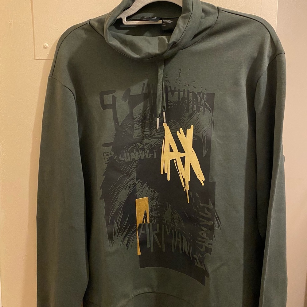 Armani Exchange Men Graphic Cowl Neck Sweatshirt